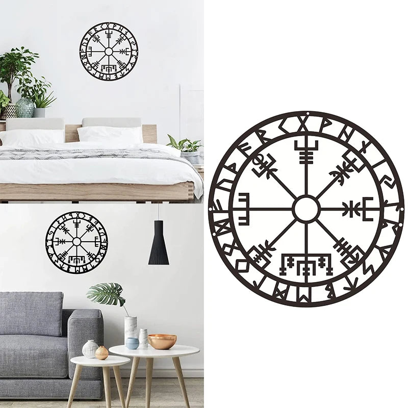 Vegvísir (símbolo mágico da cultura escandinava) decorativo de parede