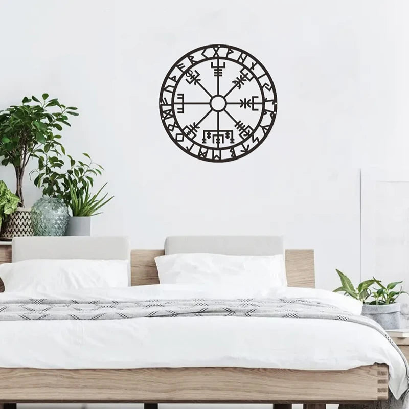 Vegvísir (símbolo mágico da cultura escandinava) decorativo de parede