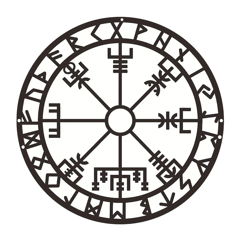 Vegvísir (símbolo mágico da cultura escandinava) decorativo de parede